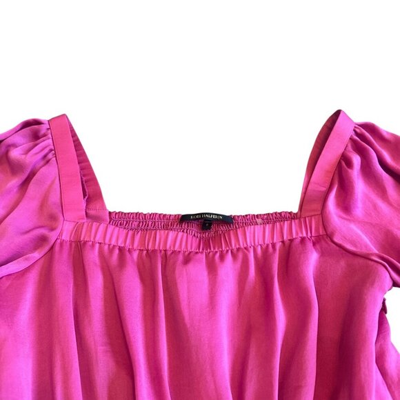 Kobi Halperin Stavy Pleated Smocked Mini Dress Satin Square Neck Size Small - Picture 7 of 14